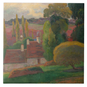 Paul Gauguin - Ein Bauernhof in der Bretagne Fliese