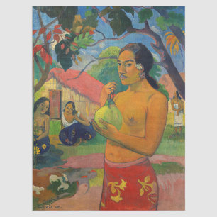 Paul Gauguin - Frau mit einer Frucht Seidenpapier