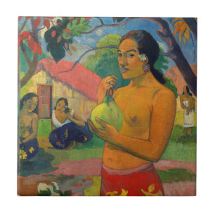 Paul Gauguin - Frau mit Frucht Fliese