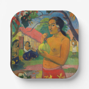 Paul Gauguin - Frau mit Frucht Pappteller
