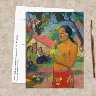 Paul Gauguin - Frau mit Frucht Postkarte