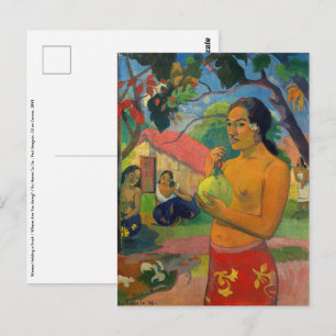 Paul Gauguin - Frau mit Frucht Postkarte