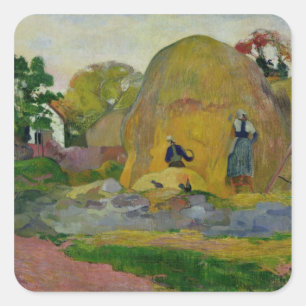 Paul Gauguin   Gelbe Haystacks oder Goldene Ernte Quadratischer Aufkleber