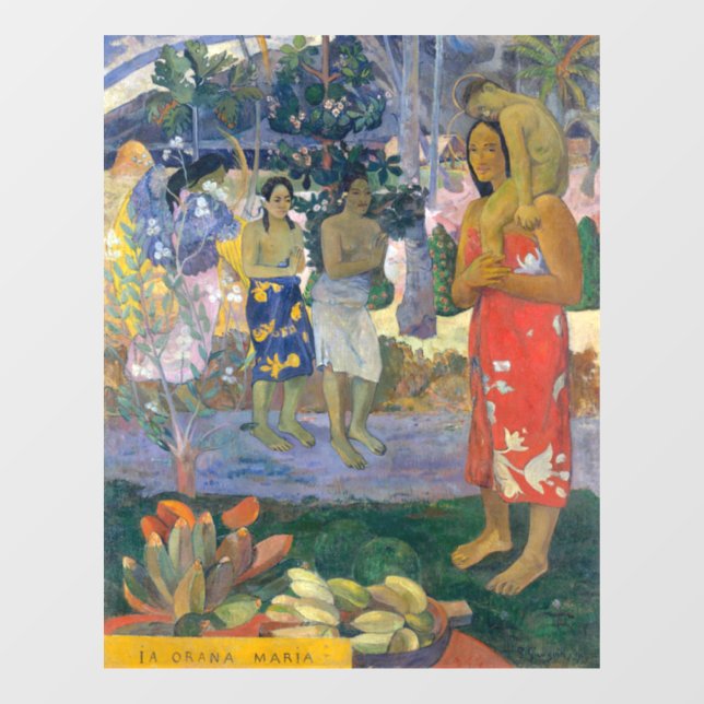 Paul Gauguin - Hail Mary / Ia Orana Maria Fensteraufkleber (Blatt)