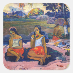 Paul Gauguin - Heilige Quelle, süße Träume Quadratischer Aufkleber
