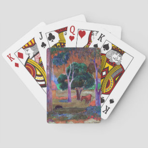 Paul Gauguin - Landschaft mit einem Schwein und ei Spielkarten