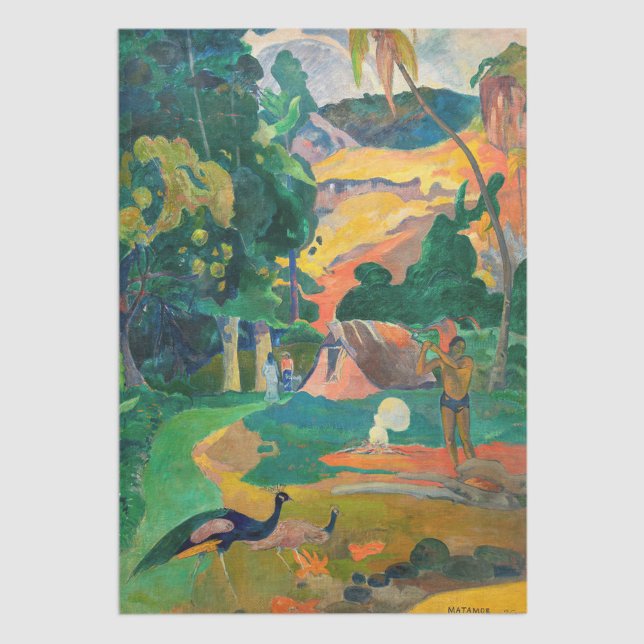 Paul Gauguin - Landschaft mit Peacocks / Matamoe Seidenpapier (Von Creator hochgeladen)