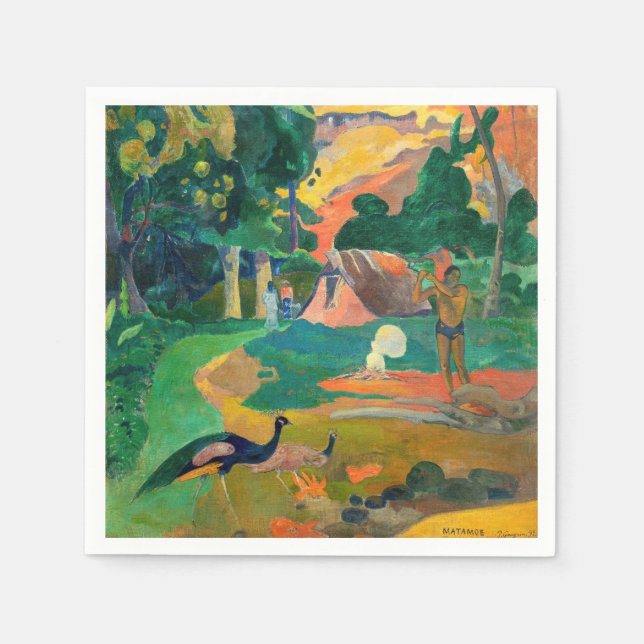 Paul Gauguin - Landschaft mit Peacocks / Matamoe Serviette (Vorderseite)