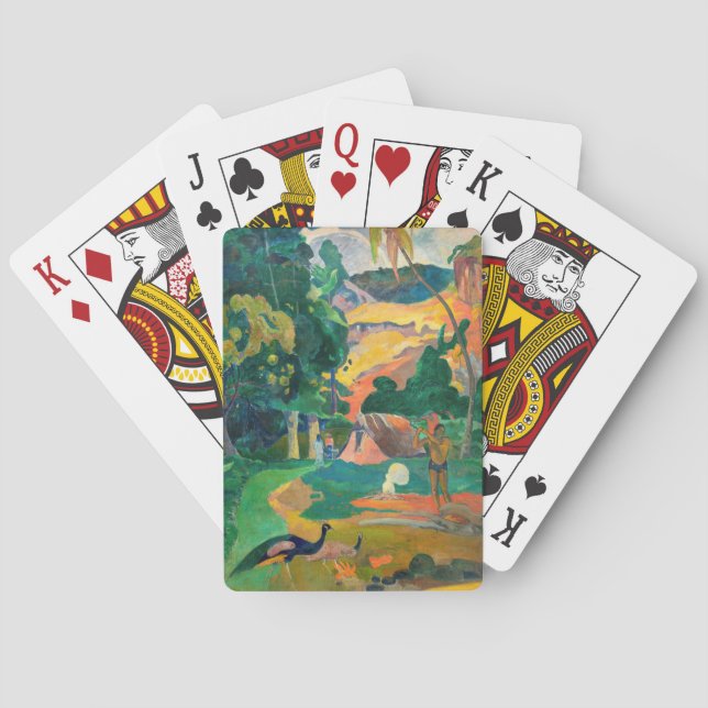 Paul Gauguin - Landschaft mit Peacocks / Matamoe Spielkarten (Rückseite)