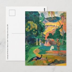 Paul Gauguin - Landschaft mit Pfauen / Matamoe Postkarte