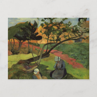 Paul Gauguin - Landschaft mit zwei breit gefächert Postkarte