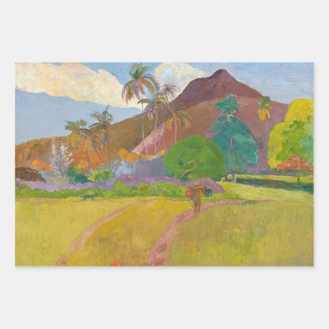 Paul Gauguin - Landschaft von Tahitien Geschenkpapier Set (Vorderseite)