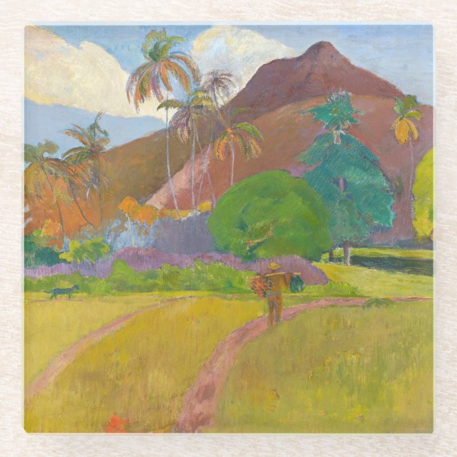 Paul Gauguin - Landschaft von Tahitien Glasuntersetzer (Vorderseite)