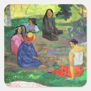 Paul Gauguin   Les Parau Parau , oder Konversation Quadratischer Aufkleber