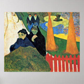 Paul Gauguin - Masaien gehen durch den Garten Poster