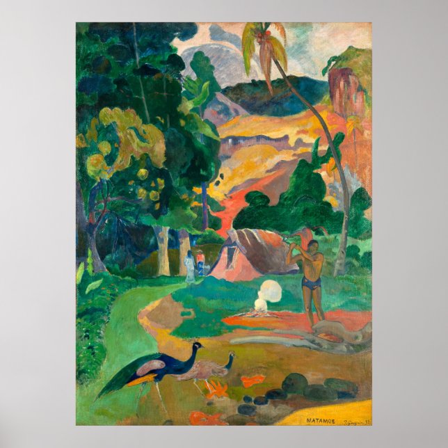 Paul Gauguin Matamoe, Landschaft mit Friedhöfen Poster (Vorne)