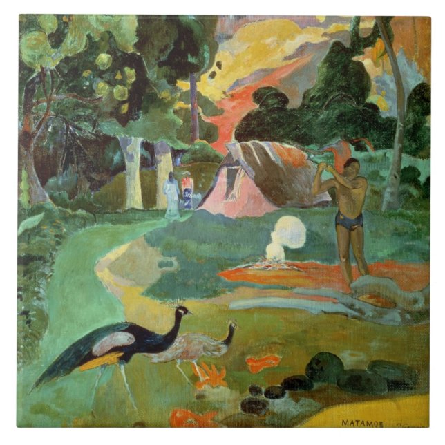 Paul Gauguin| Matamoe oder Landschaft mit Friedens Fliese (Vorderseite)