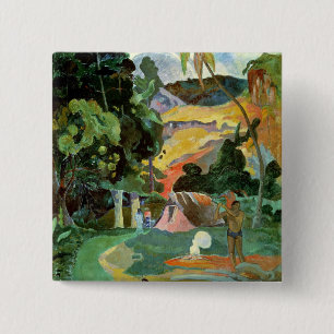 Paul Gauguin Matamoe oder, Landschaft mit Pfaus Button