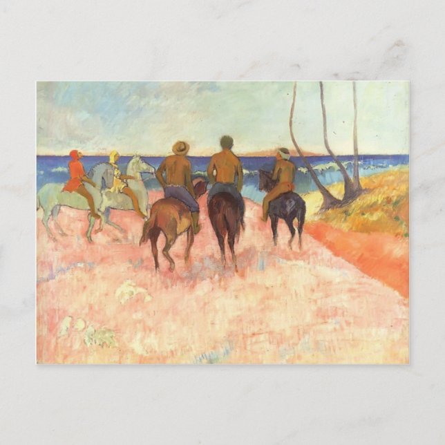 Paul Gauguin- Reiter am Strand Postkarte (Vorderseite)