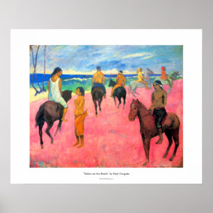 Paul Gauguin-Reiter auf Strandreiter-Pferdekunst Poster