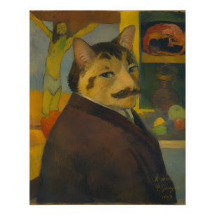 Paul Gauguin Selbstporträt als Katze Poster