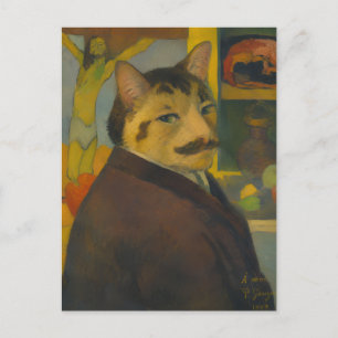 Paul Gauguin Selbstporträt als Katze Postkarte