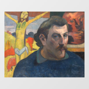 Paul Gauguin - Selbstporträt mit gelbem Christus Fensteraufkleber