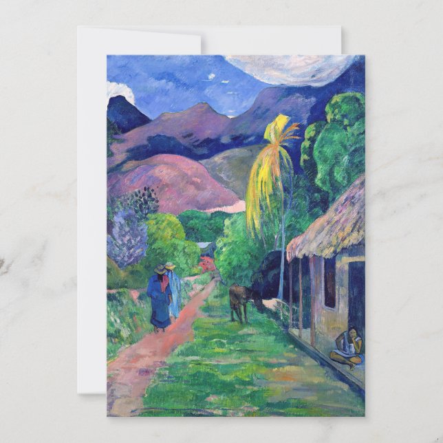 Paul Gauguin - Straße in Tahiti Dankeskarte (Vorderseite)