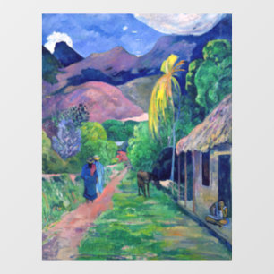 Paul Gauguin - Straße in Tahiti Fensteraufkleber