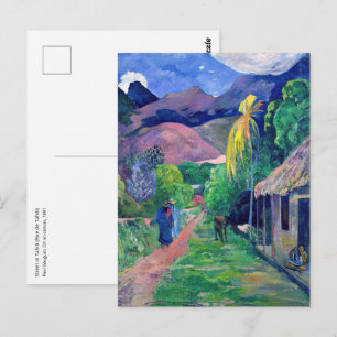 Paul Gauguin - Straße in Tahiti Postkarte