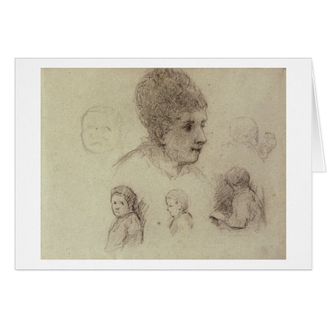 Paul Gauguin | Study of Heads, 1884 (Black Chalk (Vorderseite (Horizontal))