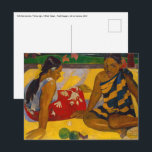 Paul Gauguin - Tahitian Women / Parau Api Postkarte<br><div class="desc">Tahitian women / Parau Api / What News - Paul Gauguin,  Oil on Leinwand,  1892</div>