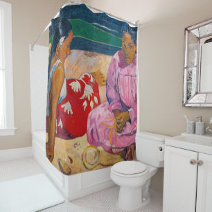 Paul Gauguin - Tahitianische Frauen am Strand Duschvorhang