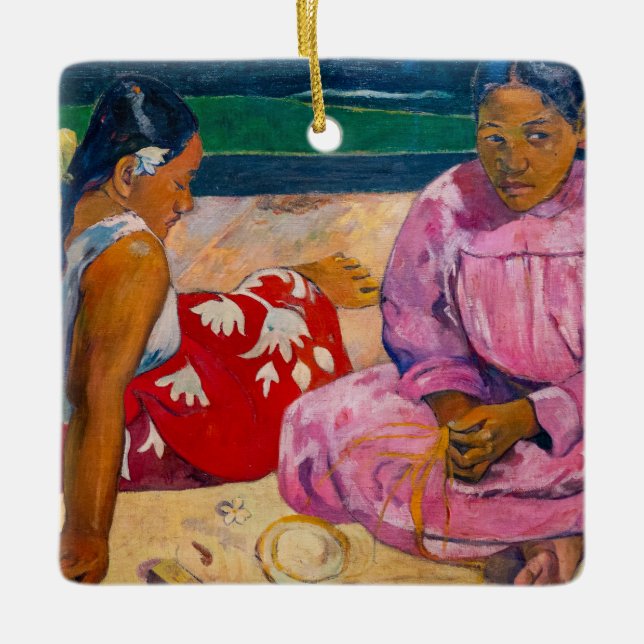 Paul Gauguin - Tahitianische Frauen am Strand Keramikornament (Vorderseite)