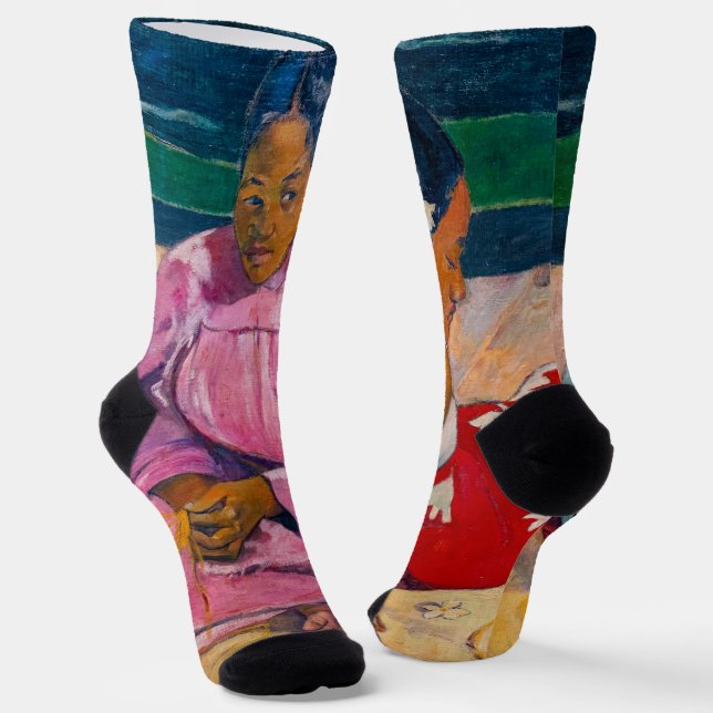 Paul Gauguin - Tahitianische Frauen am Strand Socken (Gewinkelt)