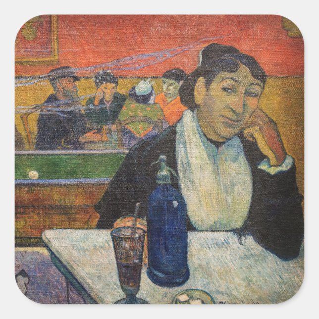 Paul Gauguin - The Night Café, Arles Quadratischer Aufkleber (Vorderseite)
