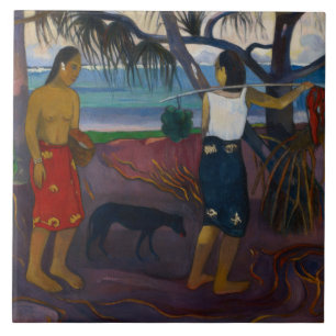Paul Gauguin - Unter dem Pandanus Fliese