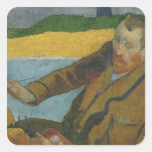 Paul Gauguin Vincent van Gogh Gemälde Sonnenblumen Quadratischer Aufkleber