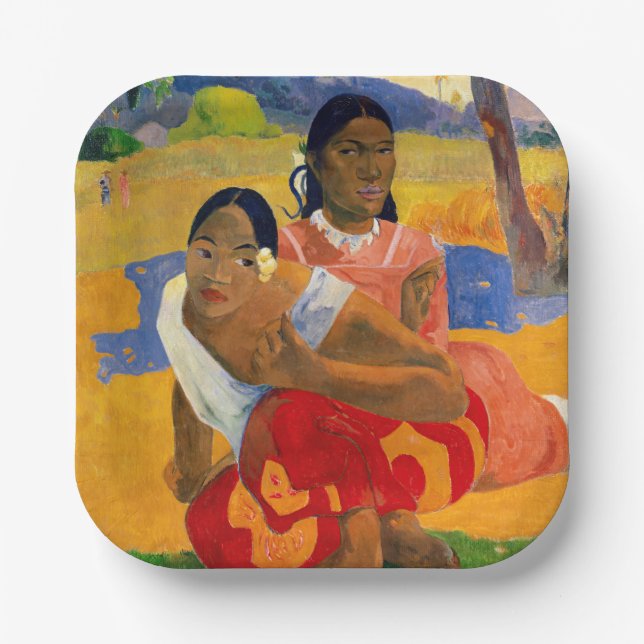 Paul Gauguin - Wann wirst du heiraten? Pappteller (Vorderseite)