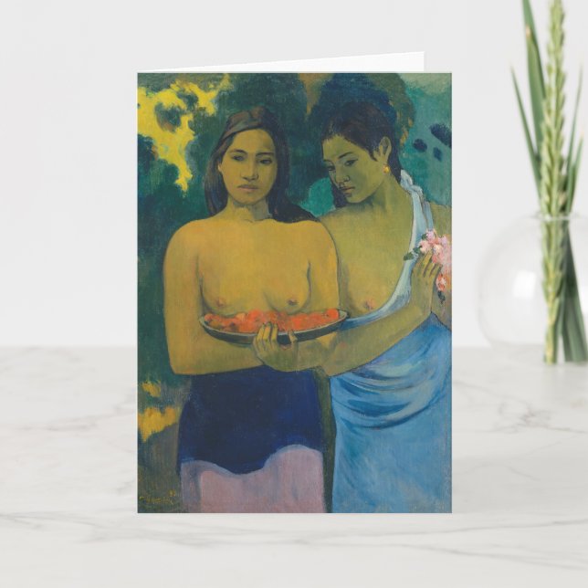 Paul Gauguin - Zwei tahitianische Frauen Karte (Vorderseite)