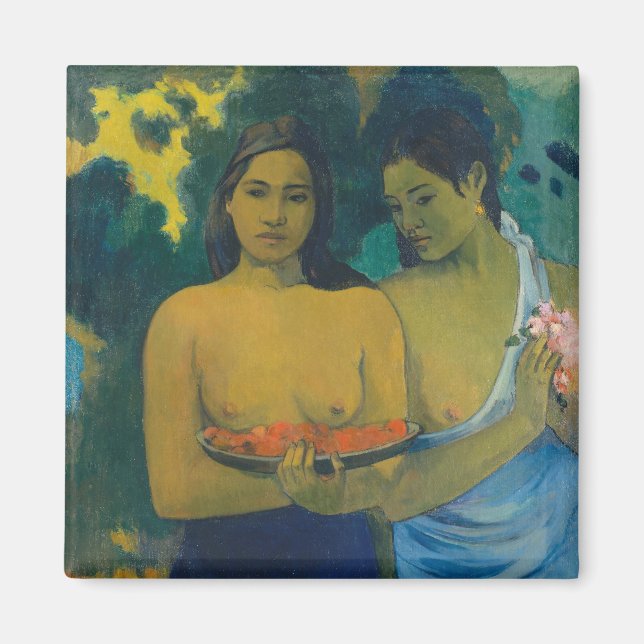 Paul Gauguin - Zwei tahitianische Frauen Magnet (Vorne)