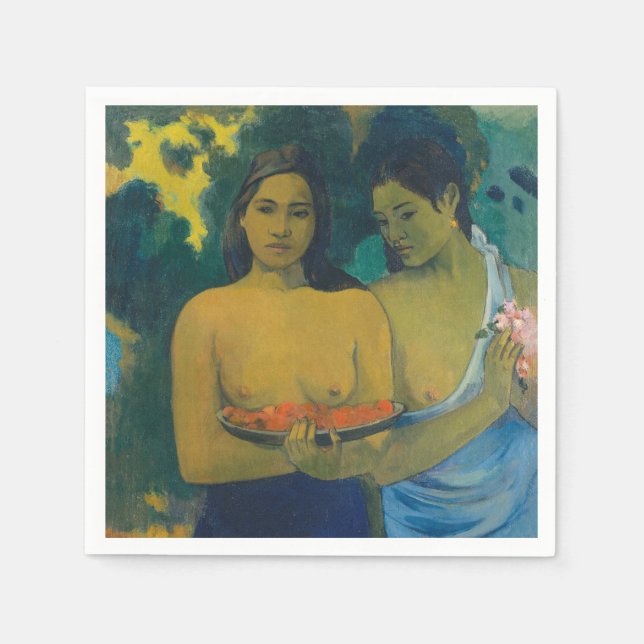 Paul Gauguin - Zwei tahitianische Frauen Serviette (Vorderseite)