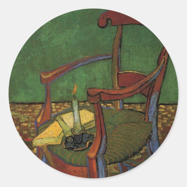 Paul Gauguins Sessel von Vincent van Gogh Runder Aufkleber (Vorderseite)