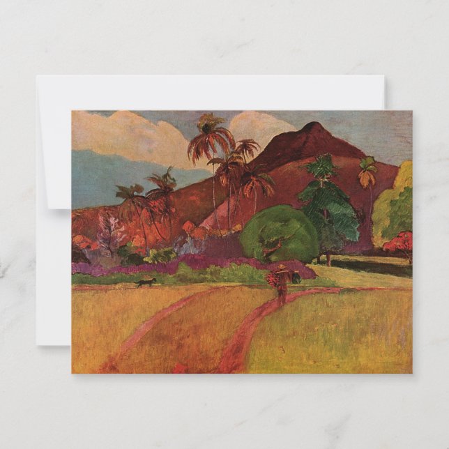 Paul Gauguins Tahitianische Landschaft (1893) Einladung (Vorderseite)