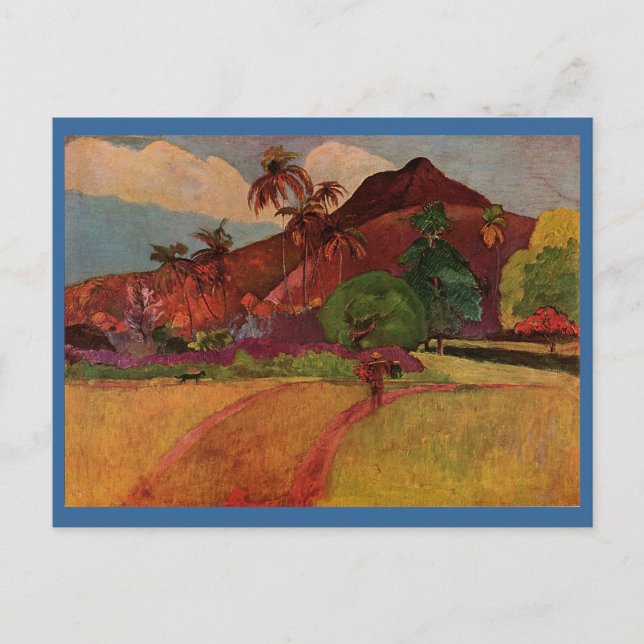 Paul Gauguins Tahitianische Landschaft (1893) Postkarte (Vorderseite)