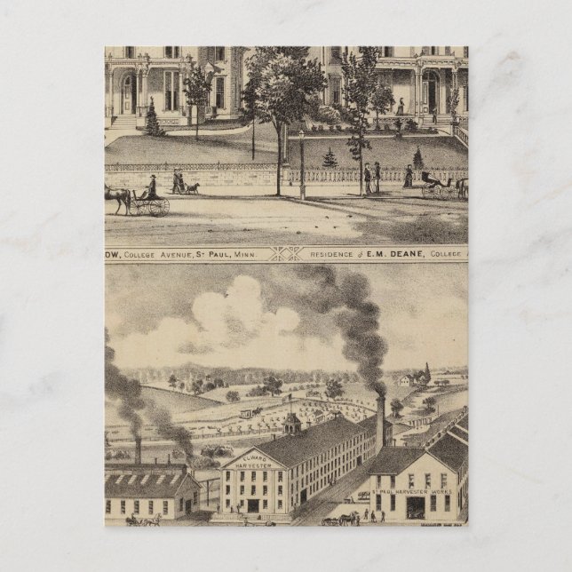 Paul Harvester Works, Minnesota Postkarte (Vorderseite)