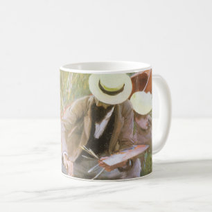 Paul Helleu beim Skizzieren mit seiner Frau von JS Kaffeetasse
