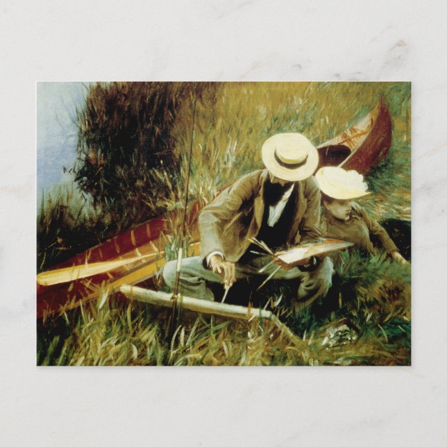 Paul Helleu, der mit seiner Ehefrau skizziert Postkarte (Vorderseite)