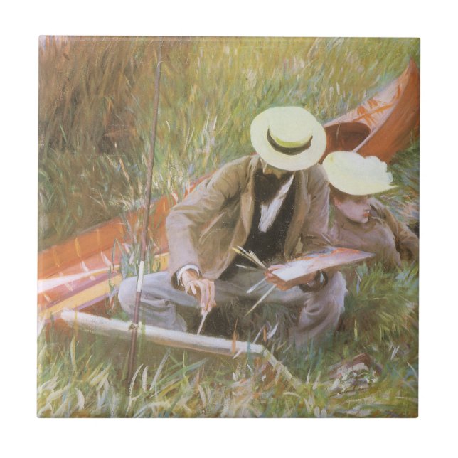 Paul Helleu Sketching mit Seiner Ehefrau von JS Sa Fliese (Vorderseite)