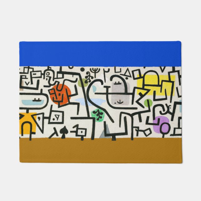 Paul Klee Abstrakt Expressionist Rich Harbour Fußmatte (Vorderseite)